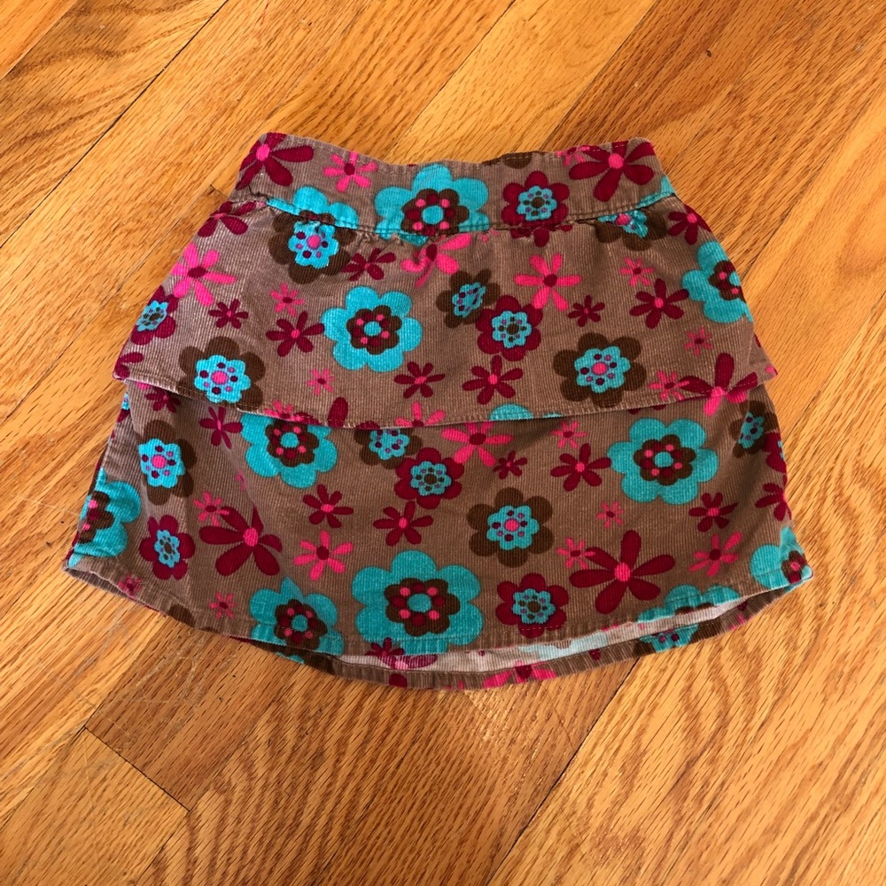 Corduroy floral skirt